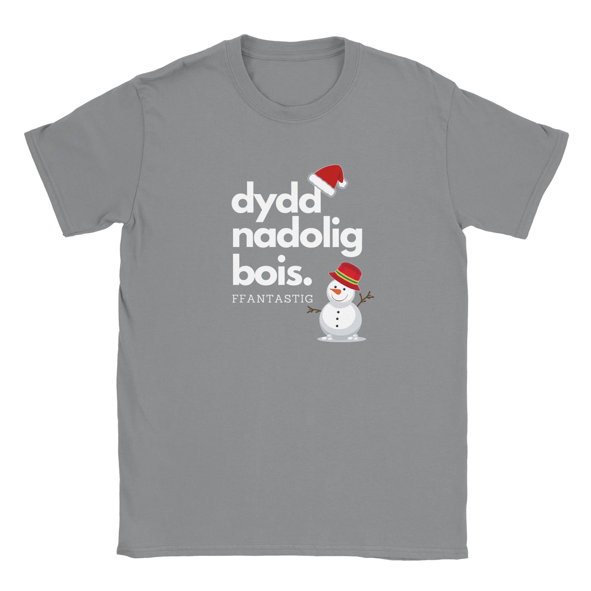 Dydd Nadolig Bois, Ffantastig - Welsh Christmas T-Shirt – design detail