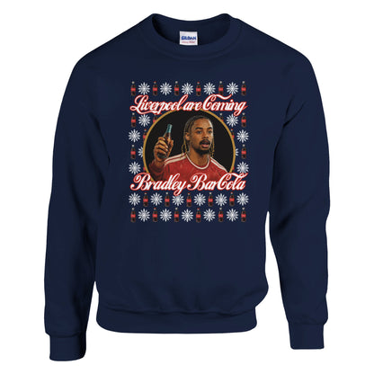 Bradley Barcola Liverpool Christmas Jumper in Sport Grey
