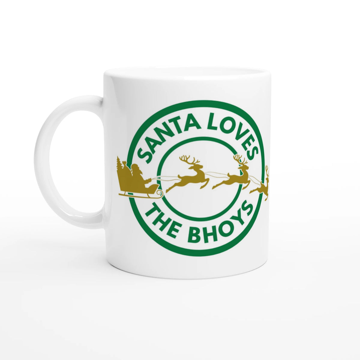 Santa Loves The Bhoys - Celtic Christmas Mug – front view