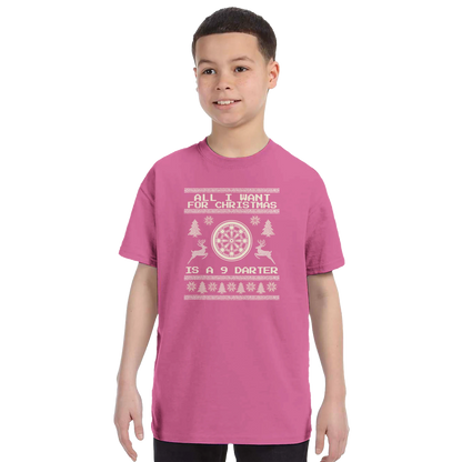 Kids - All I Want For Christmas Is A 9 Darter - Christmas T-Shirt – Red