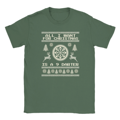 All I Want For Christmas Is A 9 Darter - Christmas T-Shirt – Black
