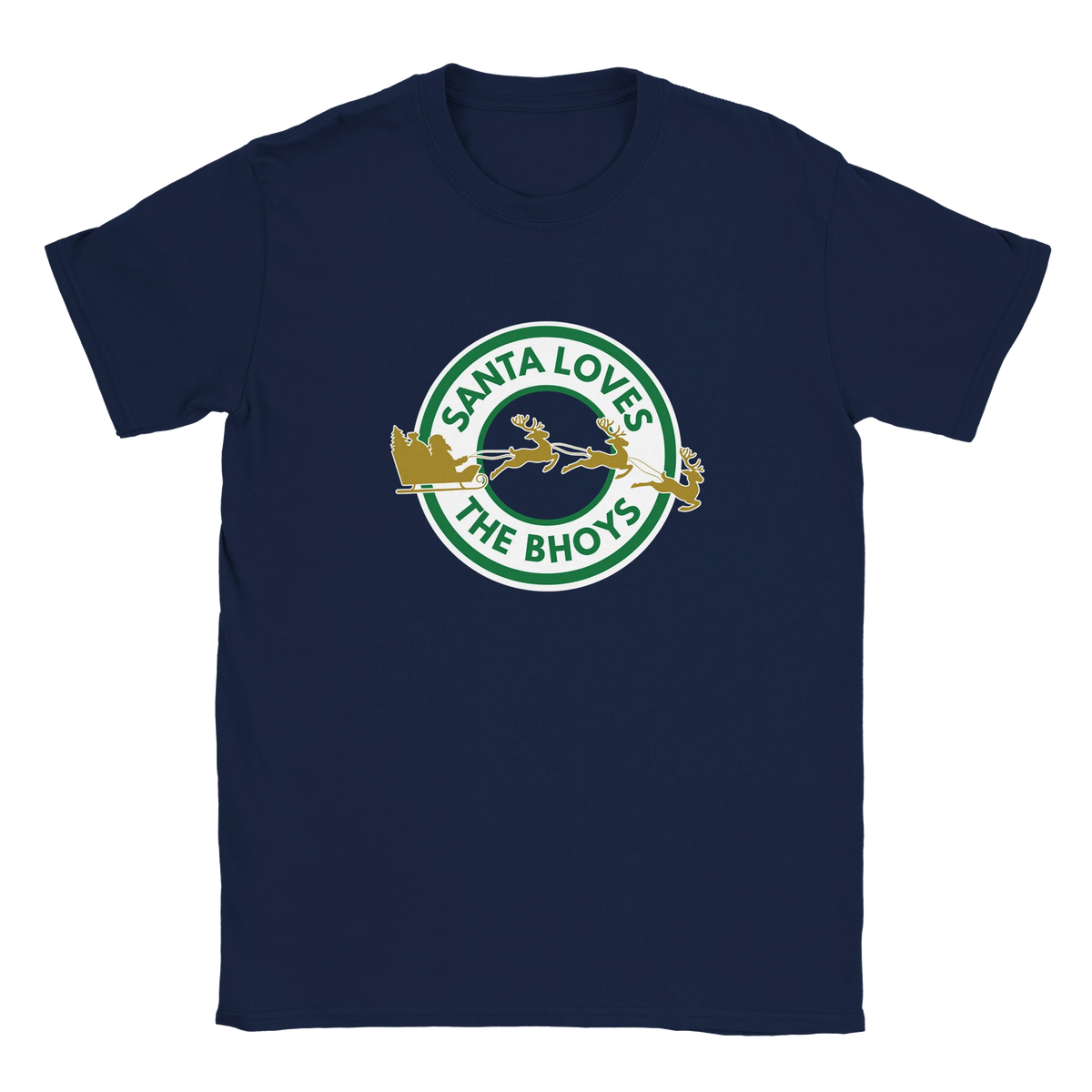 Santa Loves The Bhoys - Celtic Christmas T-Shirt – Navy