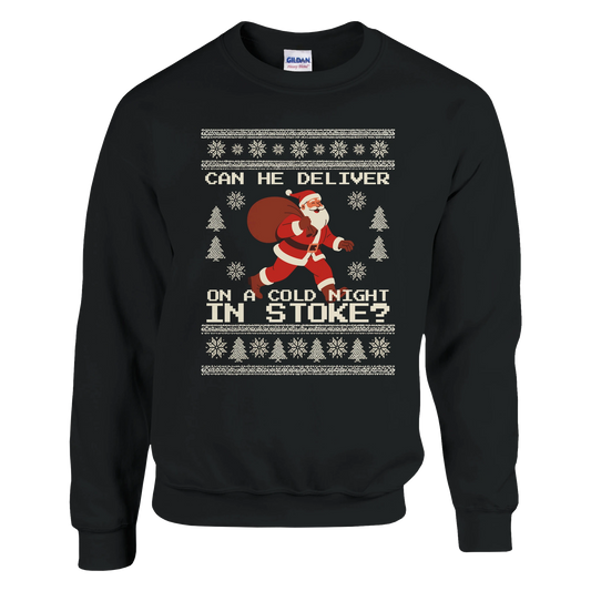 Can Santa Deliver On A Cold Night In Stoke? - Christmas Jumper in Sport Grey