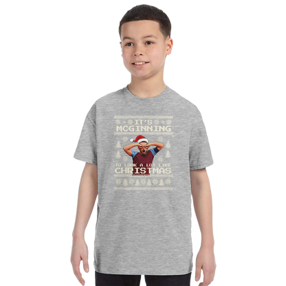 Kids - It’s McGinning To Look a Lot Like Christmas - Christmas T-Shirt – Sport Grey product image