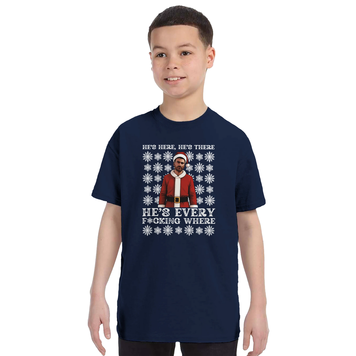 Kids - He's Here, He's There - Roy Kent Christmas T-Shirt – Navy product image