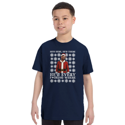 Kids - He's Here, He's There - Roy Kent Christmas T-Shirt – Navy product image