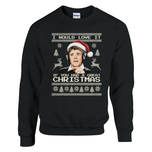 I Would Love It - Kevin Keegan Christmas Jumper in Sport Grey