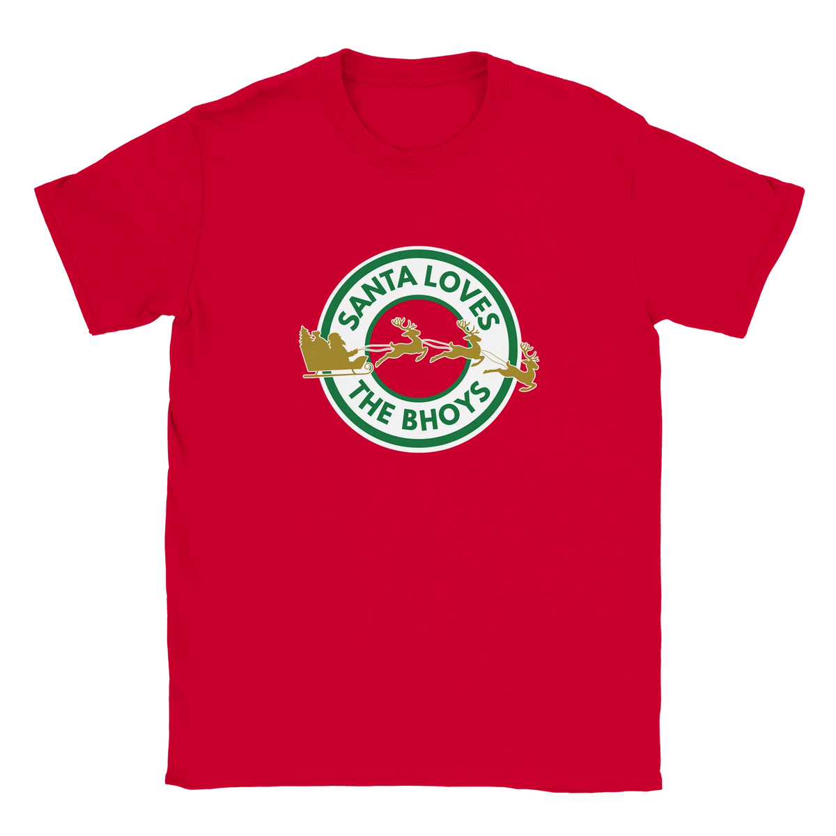 Santa Loves The Bhoys - Celtic Christmas T-Shirt – Red