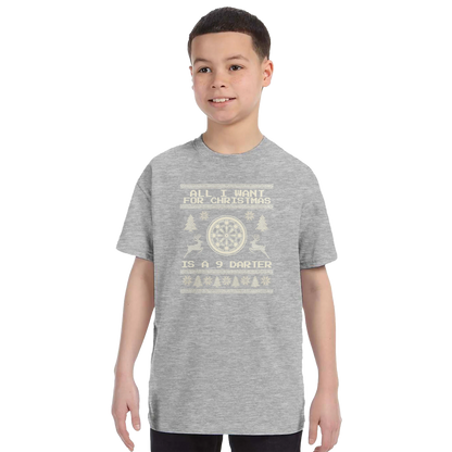 Kids - All I Want For Christmas Is A 9 Darter - Christmas T-Shirt – Black
