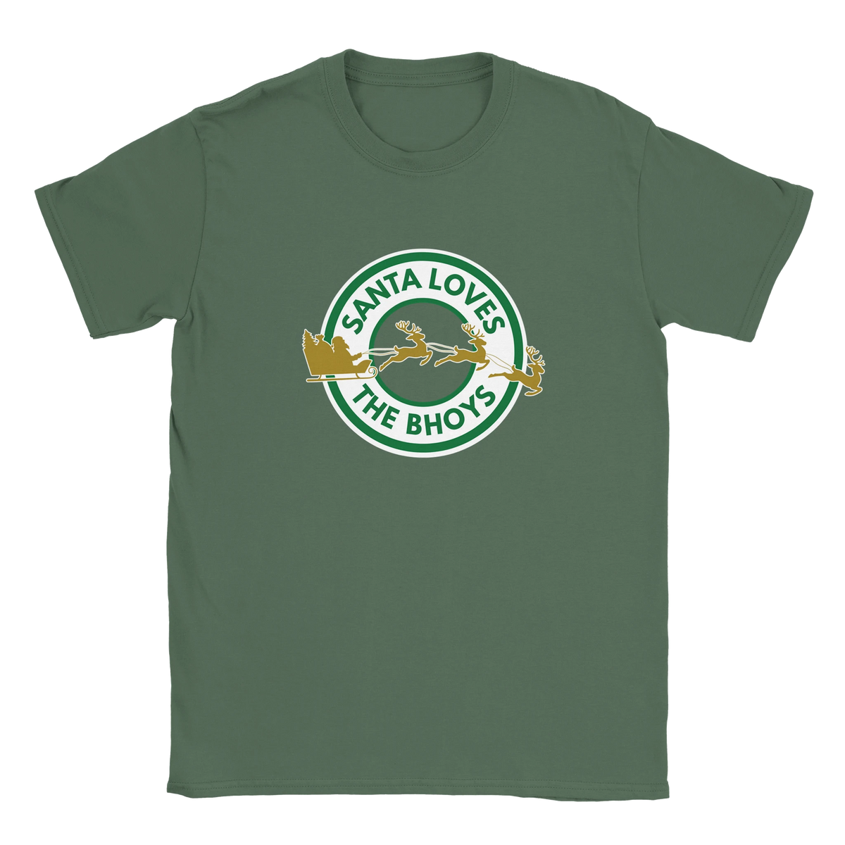 Santa Loves The Bhoys - Celtic Christmas T-Shirt – Sport Grey
