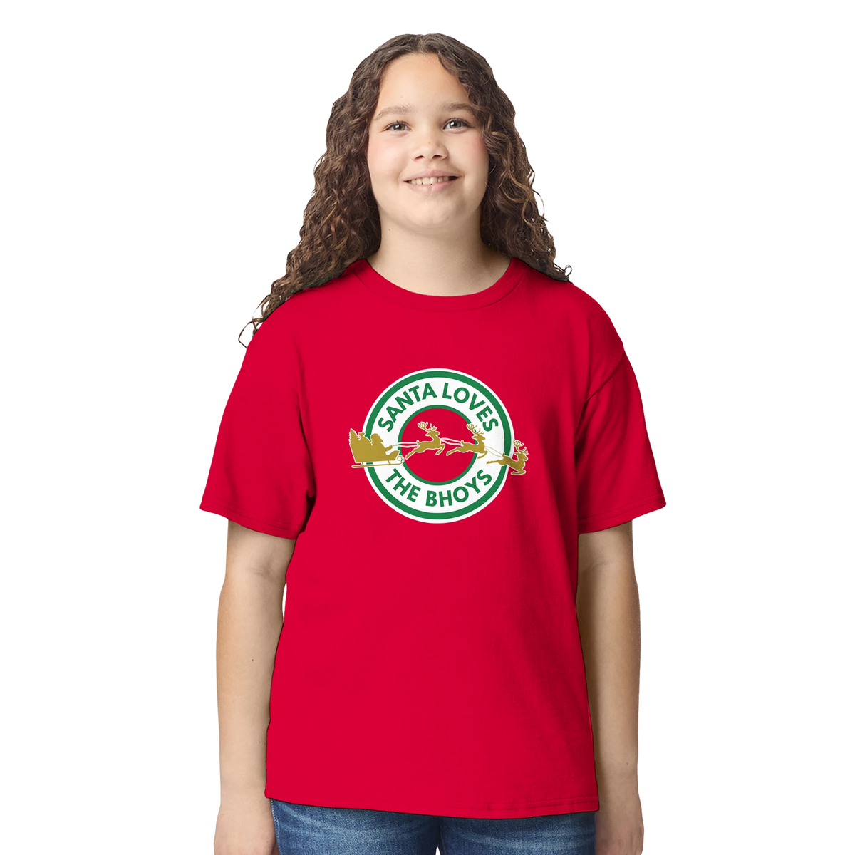 Kids - Santa Loves The Bhoys - Celtic Christmas T-Shirt – Black