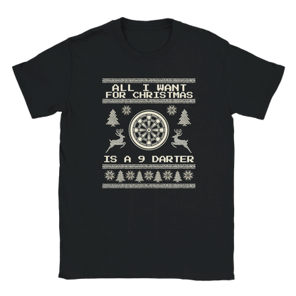 All I Want For Christmas Is A 9 Darter - Christmas T-Shirt – Navy