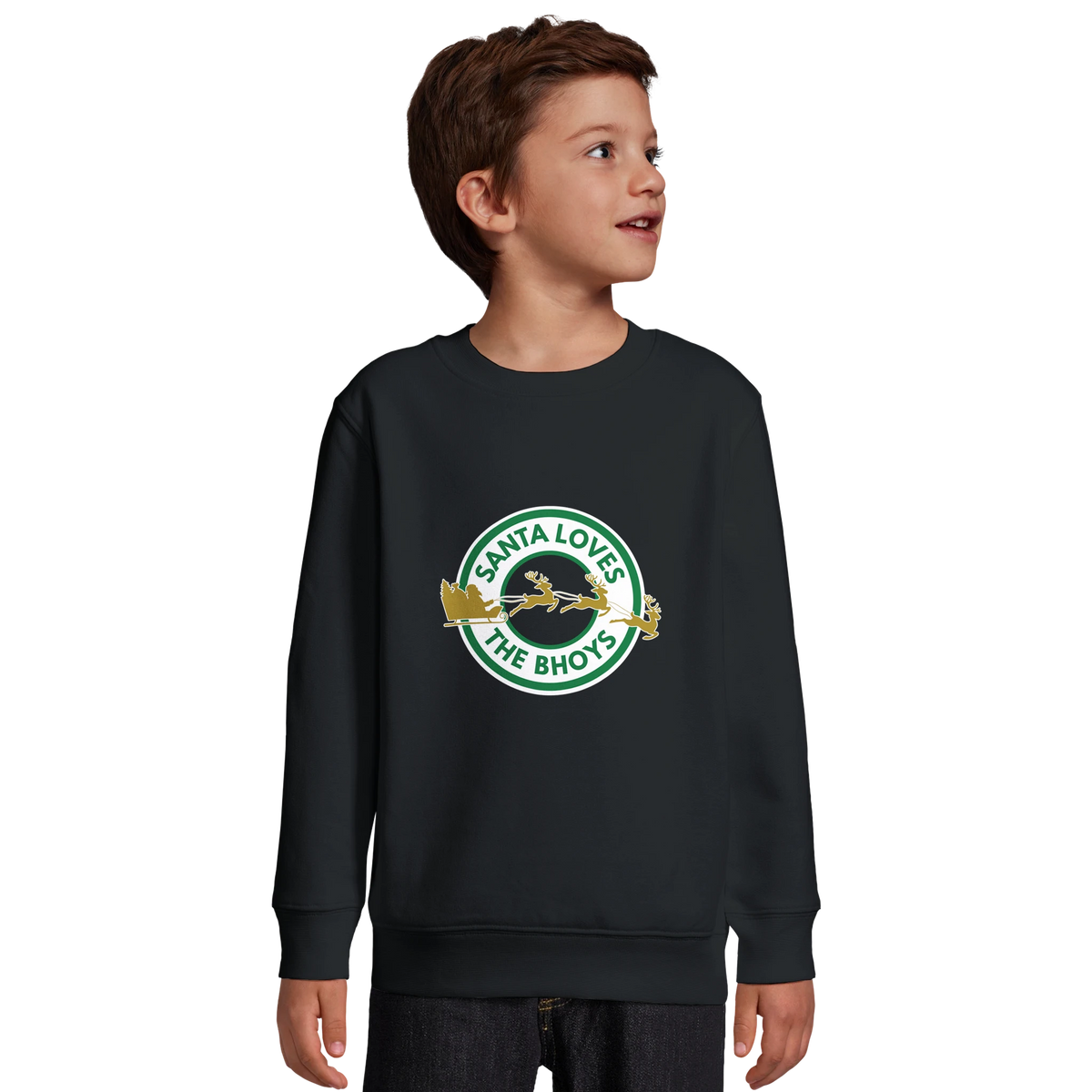 Kids - Santa Loves The Bhoys - Celtic Christmas Jumper – Black
