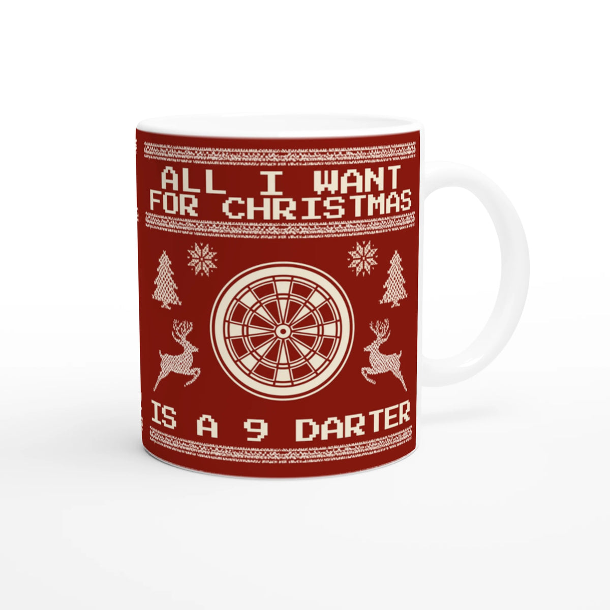 All I Want For Christmas Is A 9 Darter - Christmas Mug – reverse view