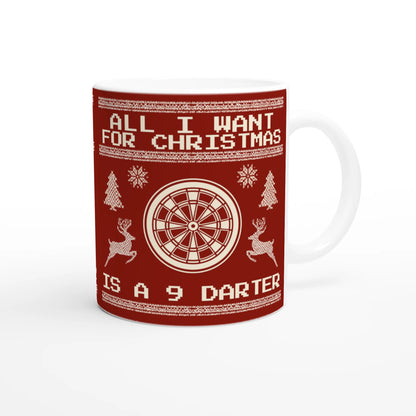 All I Want For Christmas Is A 9 Darter - Christmas Mug – reverse view