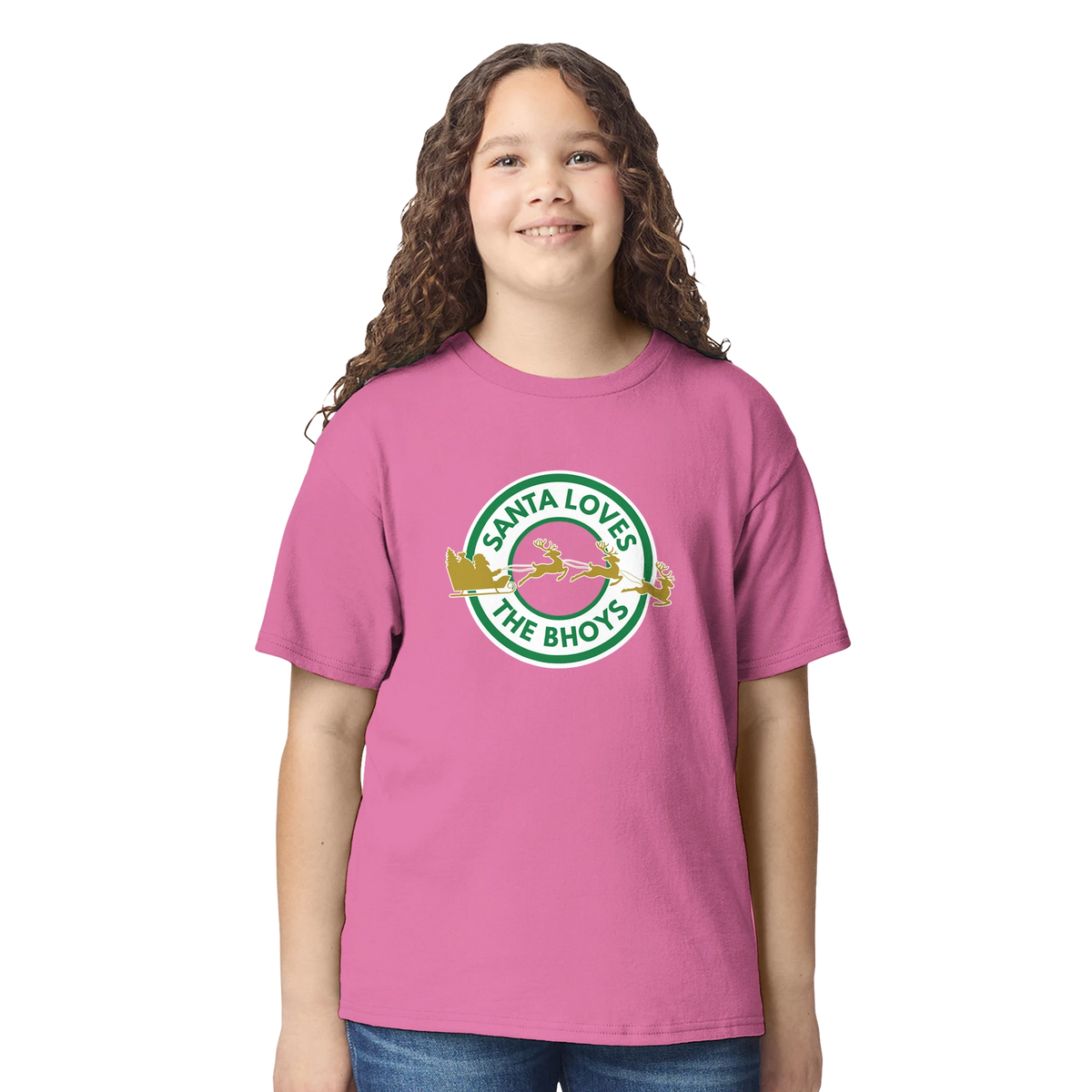 Kids - Santa Loves The Bhoys - Celtic Christmas T-Shirt – Azalea Pink