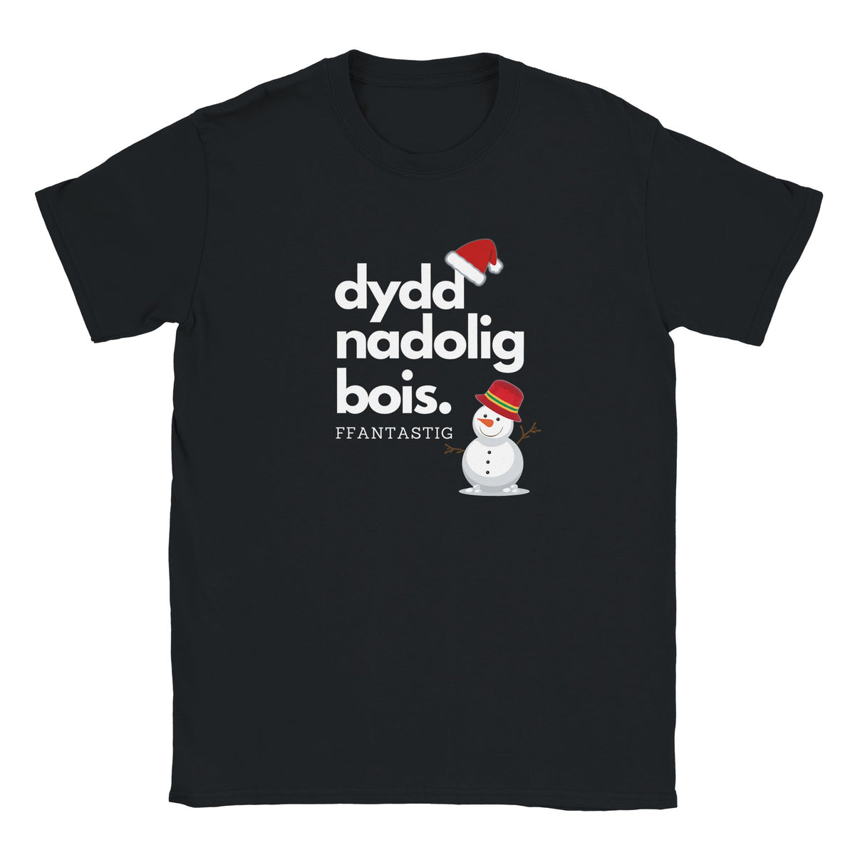Dydd Nadolig Bois, Ffantastig - Welsh Christmas T-Shirt – Navy