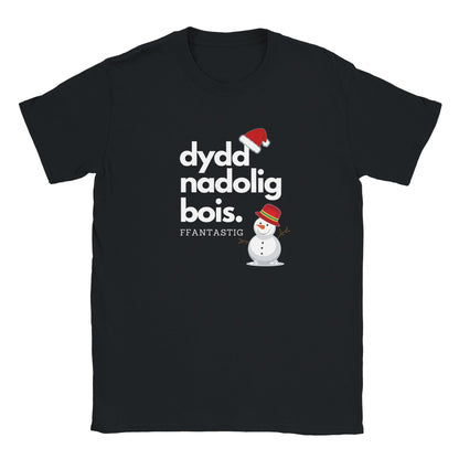 Dydd Nadolig Bois, Ffantastig - Welsh Christmas T-Shirt – Navy