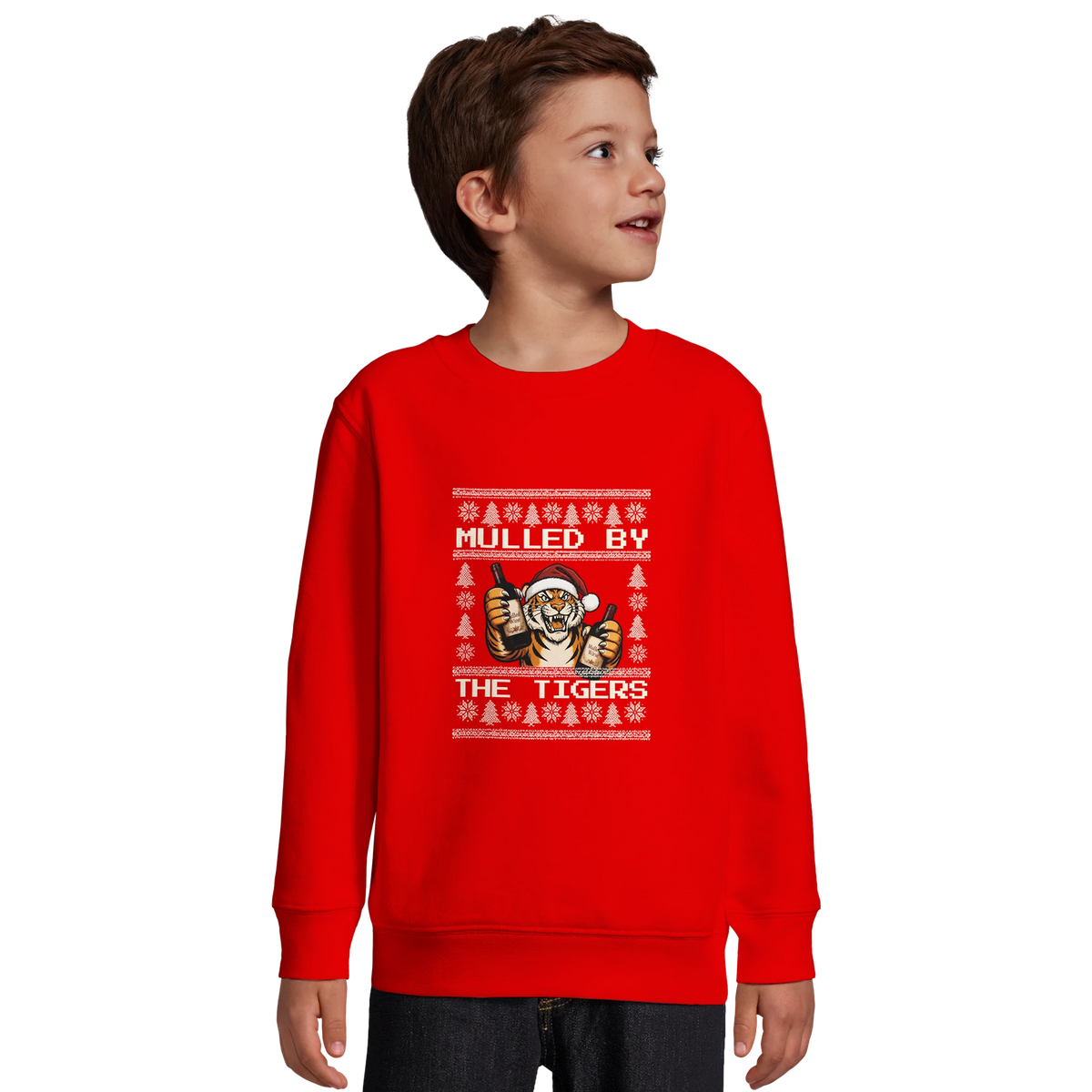 Kids - Mulled By The Tigers - Hull City Christmas Jumpers – Bright Red product image
