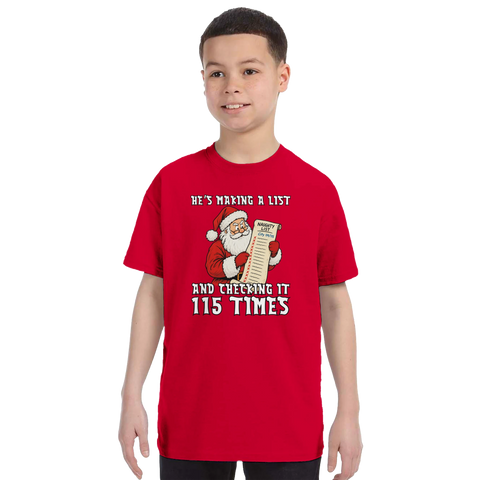 Kids - Checking It 115 Times - Man City Naughty List Christmas T-Shirt
