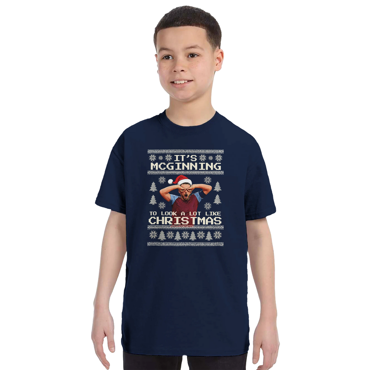 Kids - It’s McGinning To Look a Lot Like Christmas - Christmas T-Shirt – Navy product image